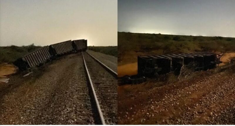 Atentado con explosivos deja 20 vagones destruidos en la línea férrea del Cerrejón, en medio del paro armado en La Guajira